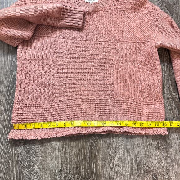 Madewell Stitchmix Merino Wool Blend Sweater Loop Fringe Fisherman Style Sz: M - Picture 7 of 10